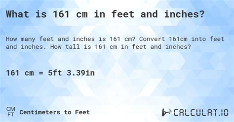 161 Centimeters to Feet 